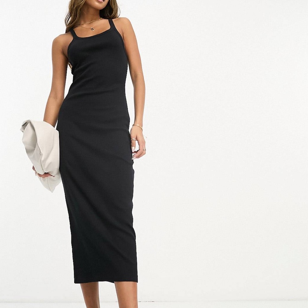 -Asos black midi dress